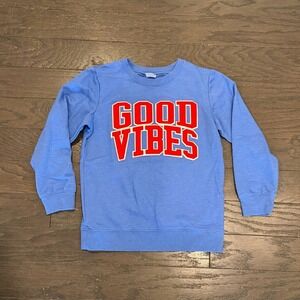 Carters Kids Blue Long Sleeve Sweatshirt Good Vibes Size 8